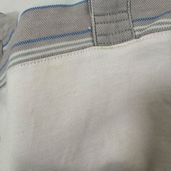 Travis Mathew White Striped Polo Shirt Small Logo Golf Polo Mens Size XLarge - Picture 14 of 16